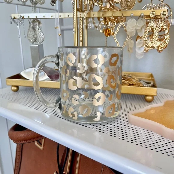 Champagne Leopard Print Clear Mug - Picture 9 of 10